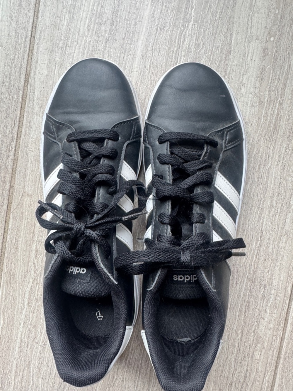 adidas Black Sneakers with White Stripes